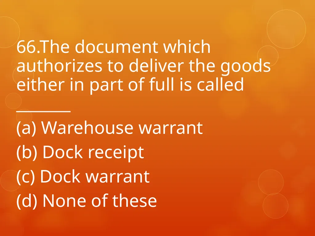 XI COMMERCE 1MARK QUIZ chapter 1-18 Presented by - slide 67 of 101