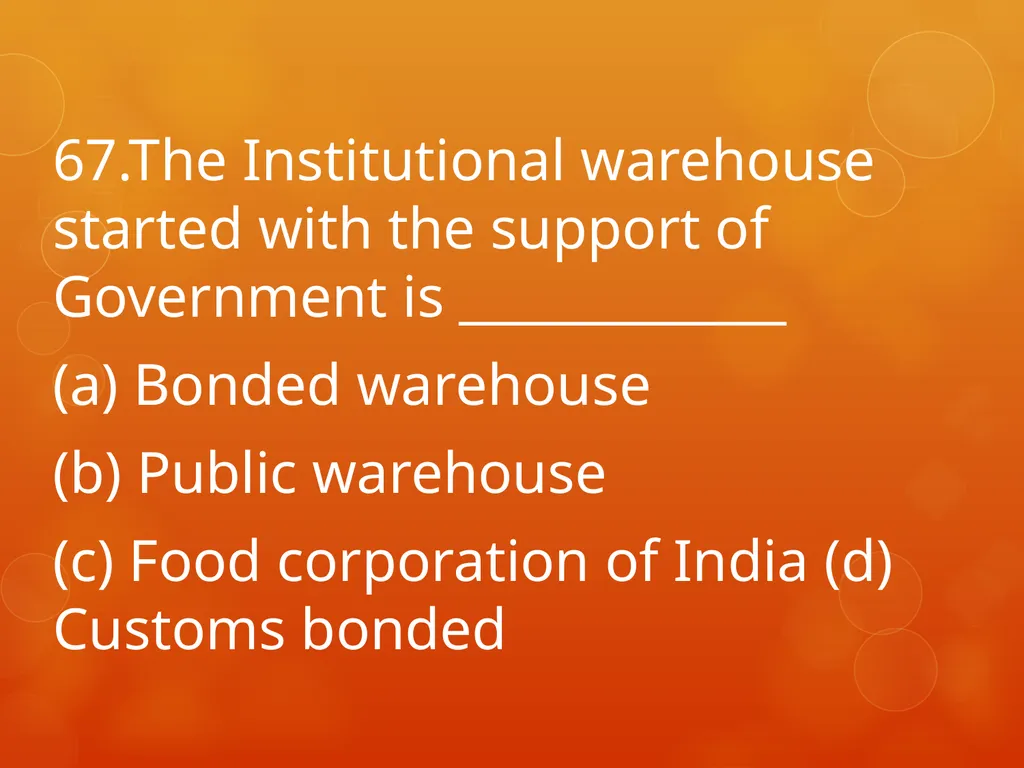XI COMMERCE 1MARK QUIZ chapter 1-18 Presented by - slide 68 of 101