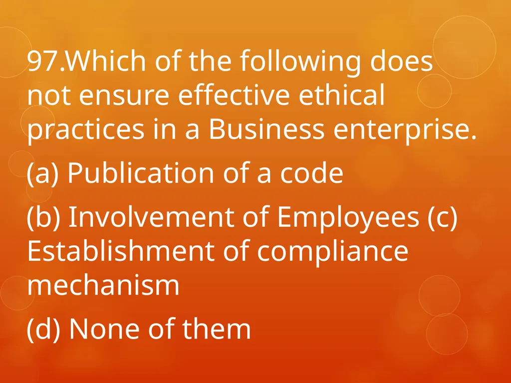 XI COMMERCE 1MARK QUIZ chapter 1-18 Presented by - slide 98 of 101