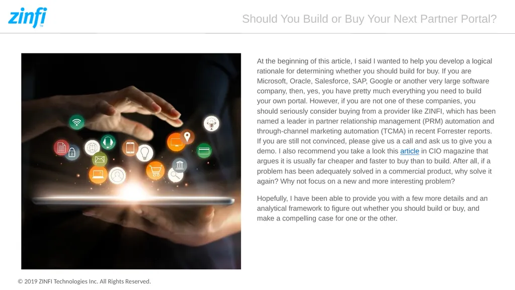 Should You Build or Buy Your Next Partner Portal? - slide 11 of 12