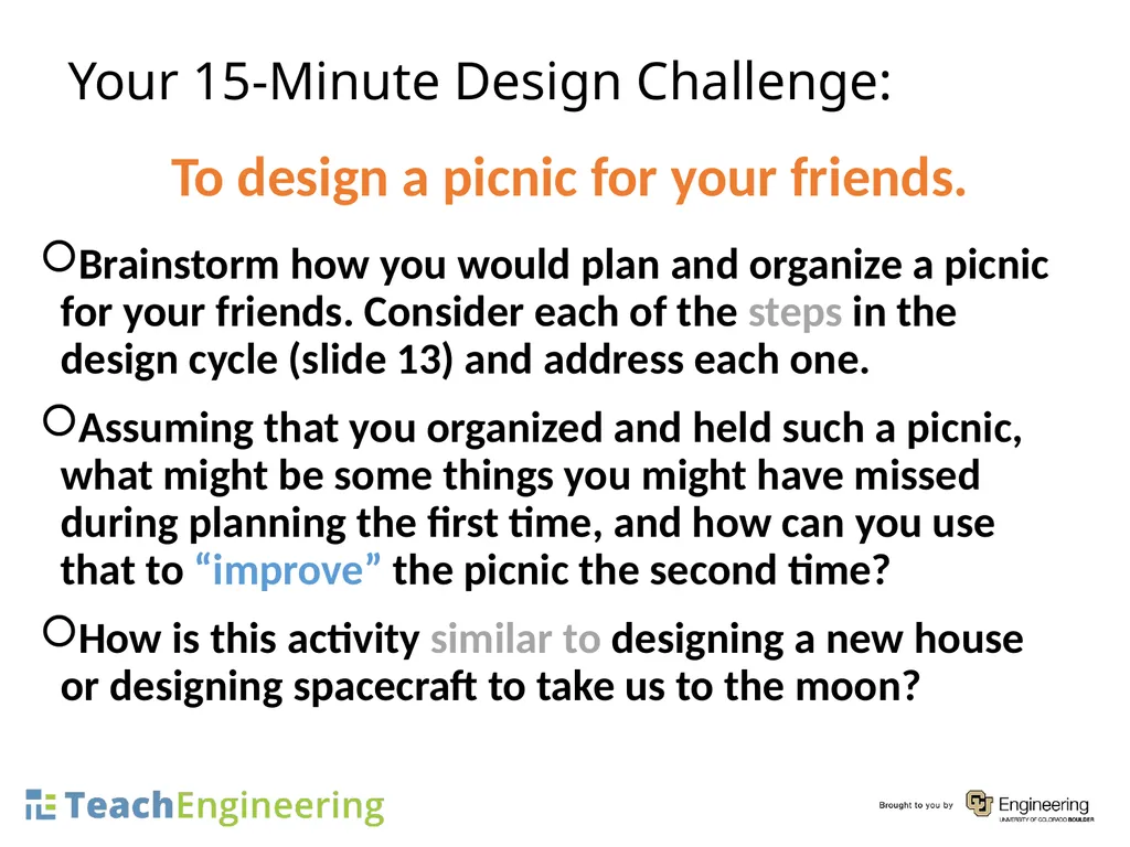 What Is Engineering? What Is Design? Pre-Lesson - slide 15 of 19