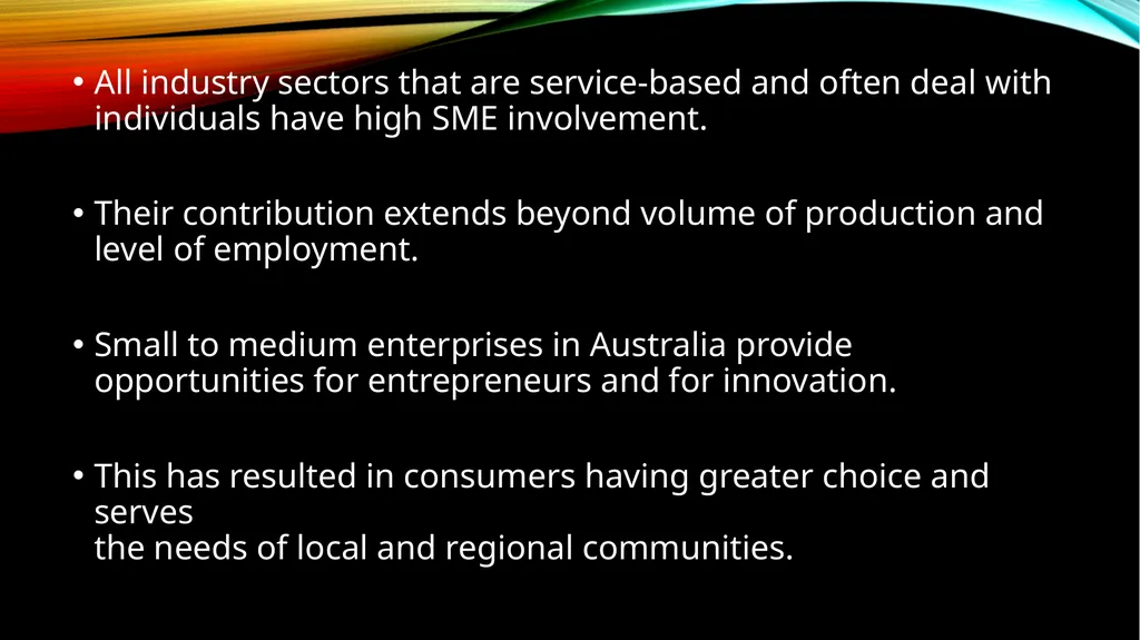 Small to medium enterprises  definition Small to - slide 12 of 47