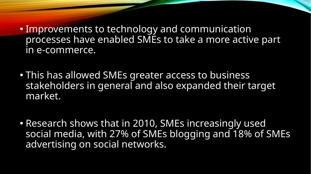 Small to medium enterprises  definition Small to - slide 16 of 47