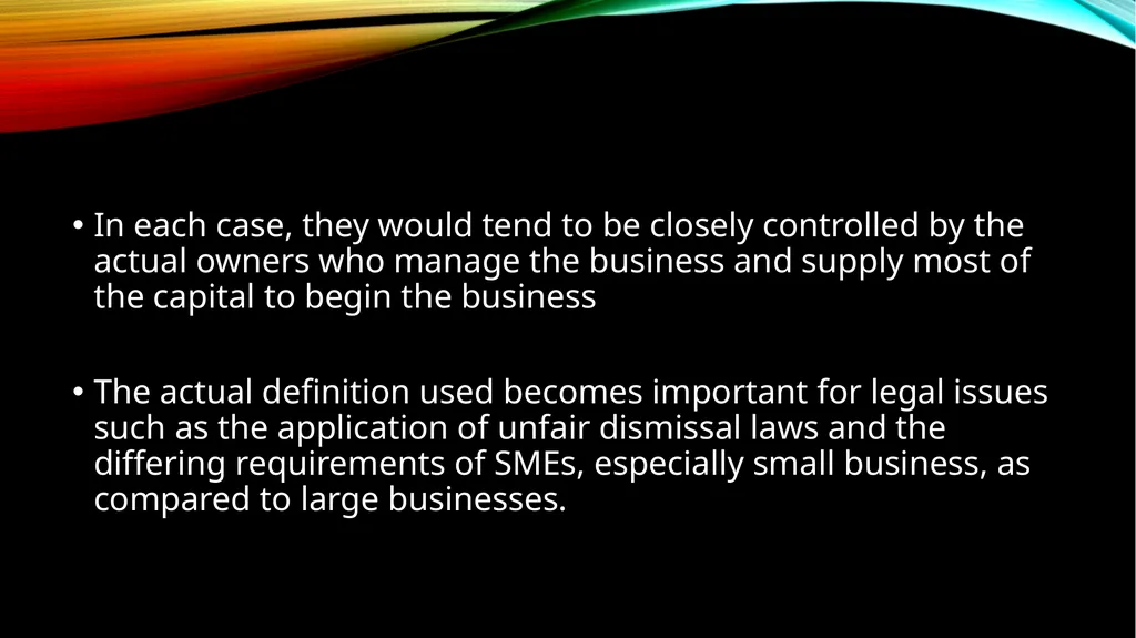 Small to medium enterprises  definition Small to - slide 5 of 47