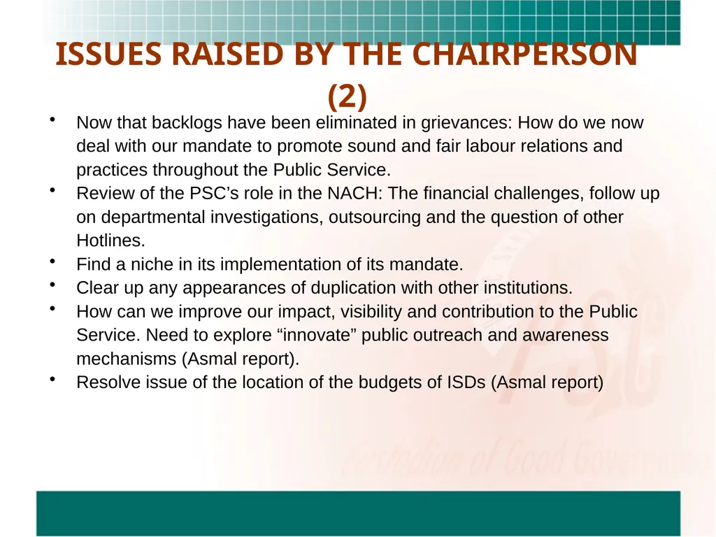 PUBLIC SERVICE COMMISSION STRATEGIC INITIATIVES - slide 3 of 10