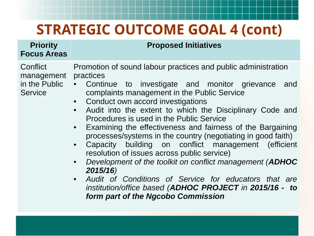 PUBLIC SERVICE COMMISSION STRATEGIC INITIATIVES - slide 10 of 10