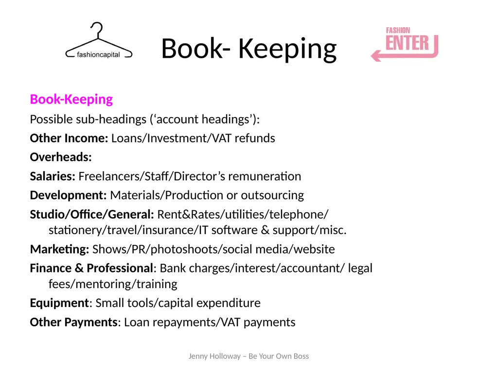 FINANCE Budgets/Forecasts/Cashflow Workshop Jenny - slide 23 of 30