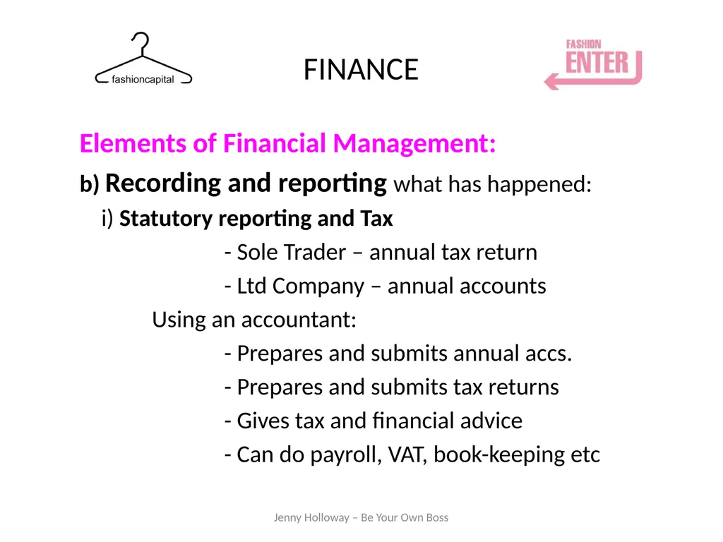 FINANCE Budgets/Forecasts/Cashflow Workshop Jenny - slide 6 of 30
