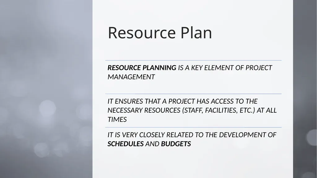 Resource Plan and Project Budget LOOM.02.124 - slide 2 of 17