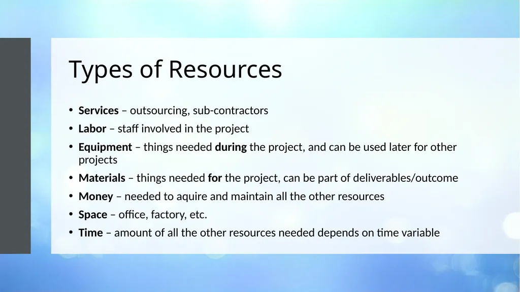Resource Plan and Project Budget LOOM.02.124 - slide 3 of 17