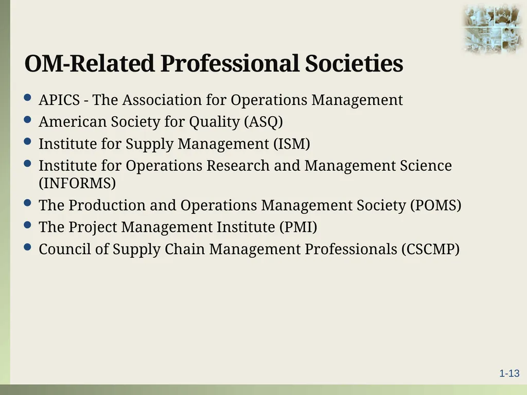 Introduction to Operations Management Chapter 1 - slide 13 of 40