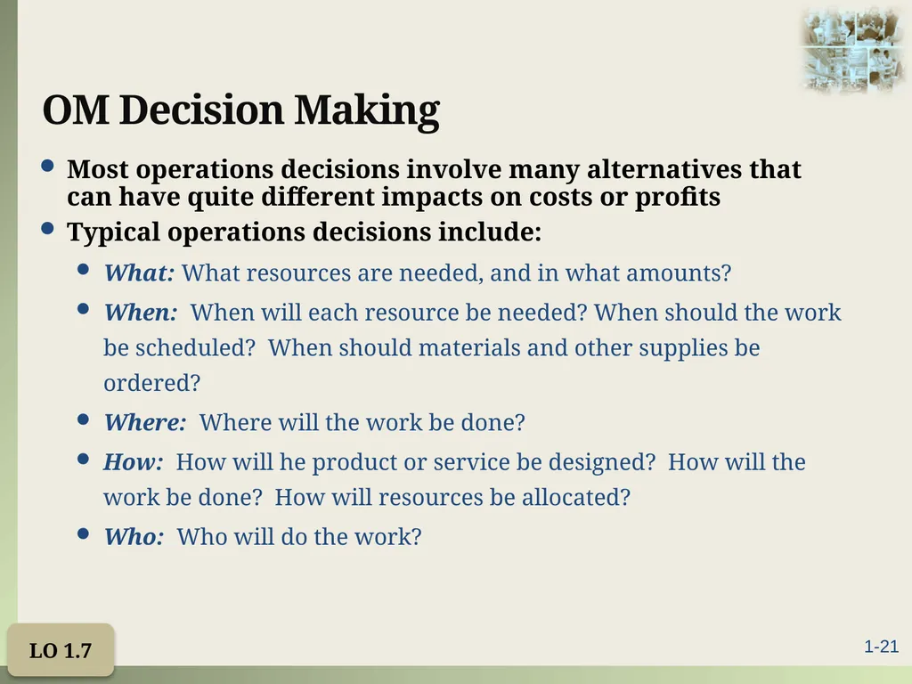 Introduction to Operations Management Chapter 1 - slide 21 of 40