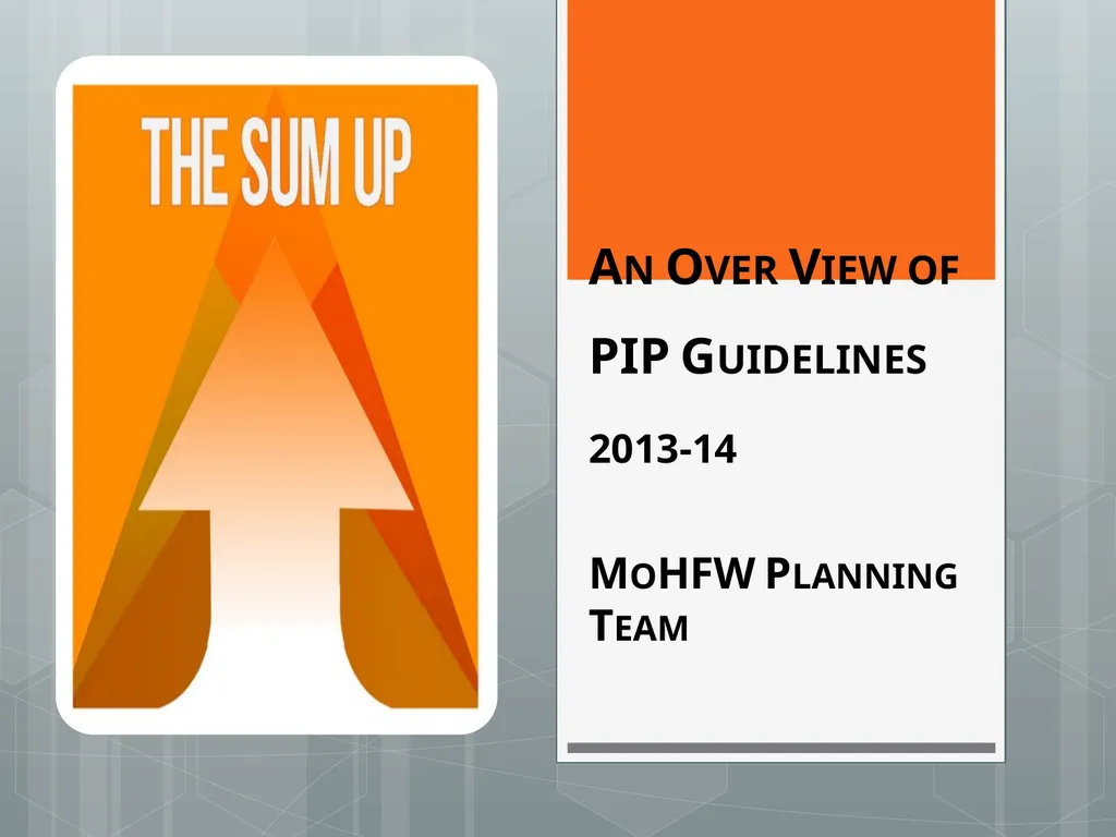 An Over View of PIP Guidelines 2013-14 MoHFW - slide 1 of 29