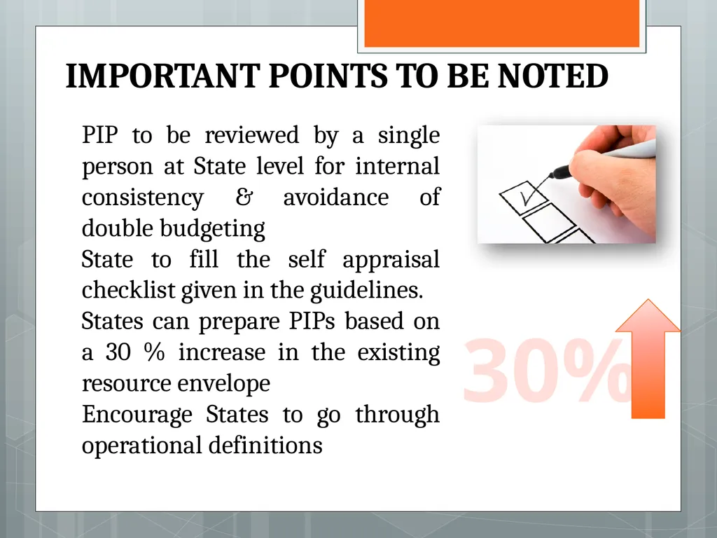 An Over View of PIP Guidelines 2013-14 MoHFW - slide 6 of 29