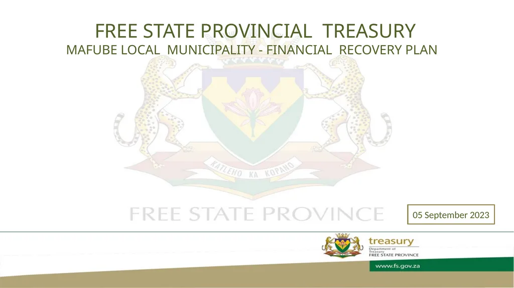 FREE STATE PROVINCIAL TREASURY MAFUBE LOCAL - slide 1 of 18