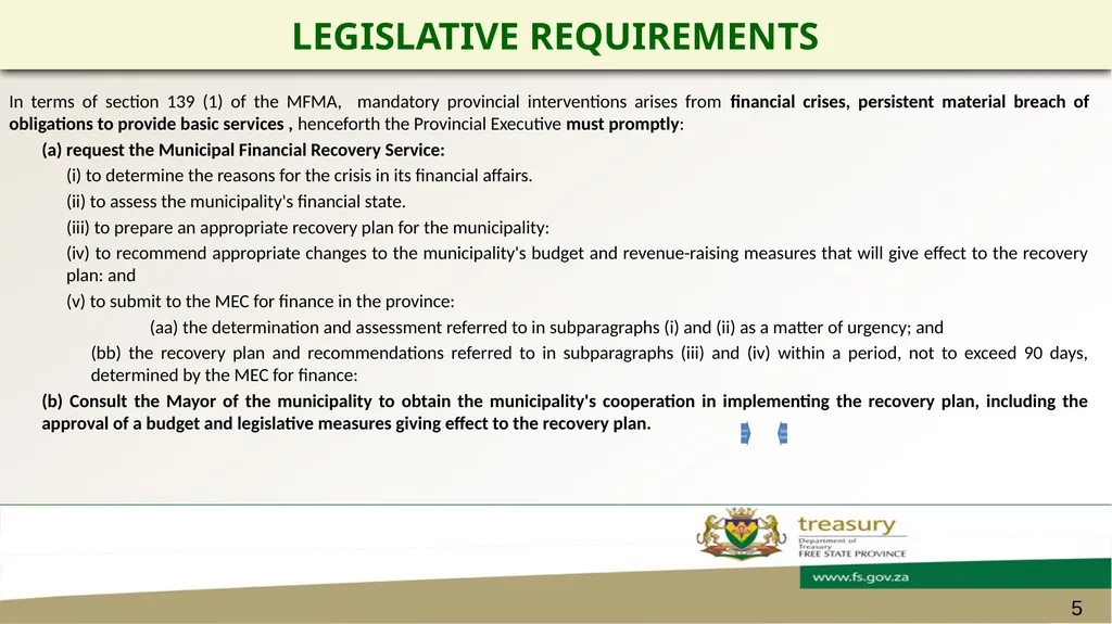 FREE STATE PROVINCIAL TREASURY MAFUBE LOCAL - slide 5 of 18