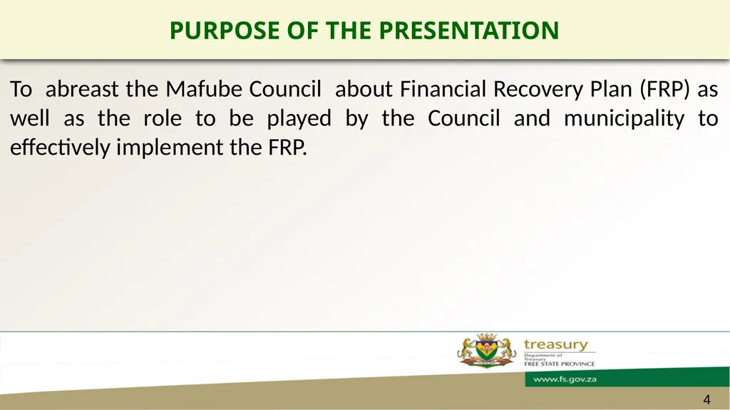 FREE STATE PROVINCIAL TREASURY MAFUBE LOCAL - slide 4 of 18