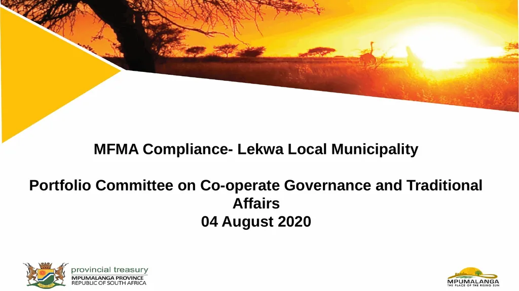 MFMA Compliance- Lekwa Local Municipality - slide 1 of 13