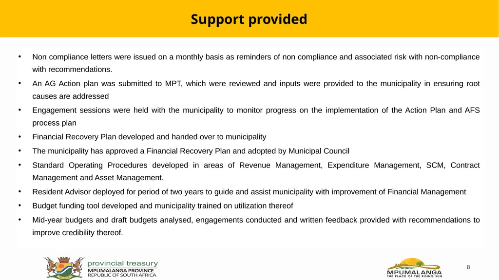 MFMA Compliance- Lekwa Local Municipality - slide 8 of 13