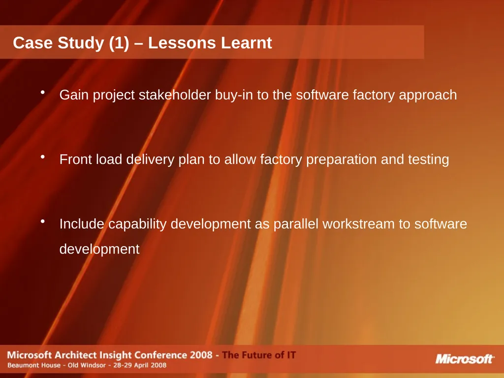 Do Software Factories live up to the Promise? - slide 18 of 40