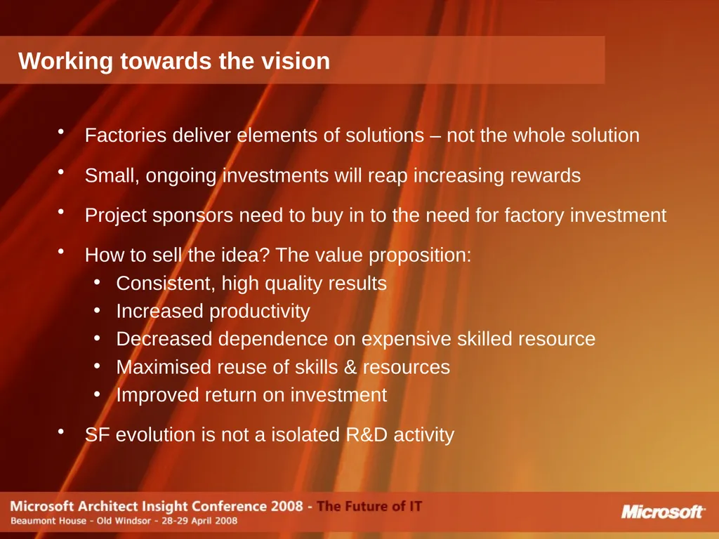 Do Software Factories live up to the Promise? - slide 34 of 40