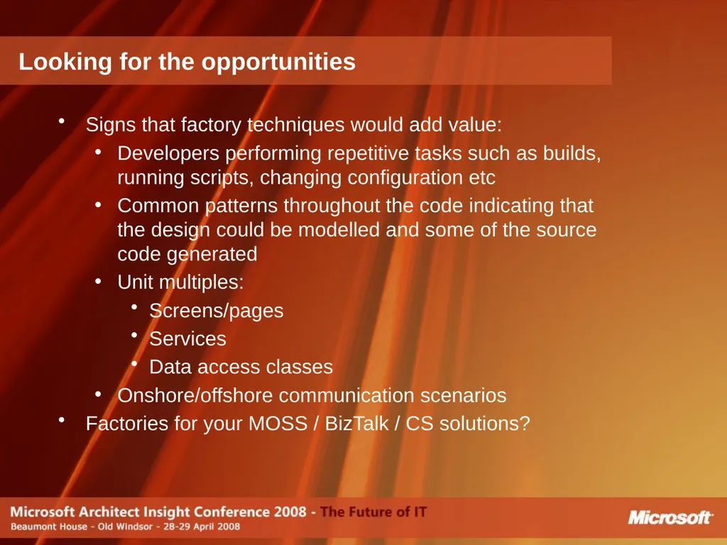 Do Software Factories live up to the Promise? - slide 36 of 40