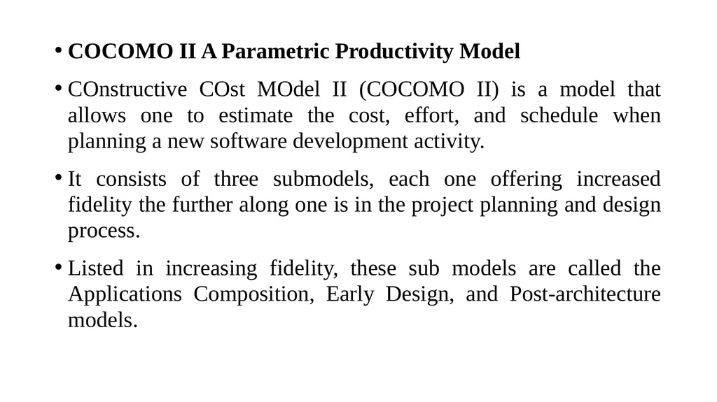 PROJECT LIFE CYCLE AND EFFORT ESTIMATION Software - slide 70 of 72