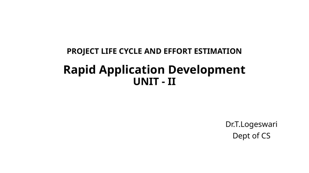 PROJECT LIFE CYCLE AND EFFORT ESTIMATION Software - slide 33 of 72
