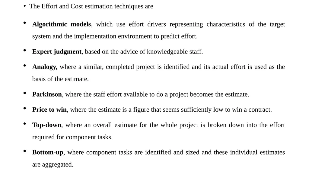 PROJECT LIFE CYCLE AND EFFORT ESTIMATION Software - slide 63 of 72