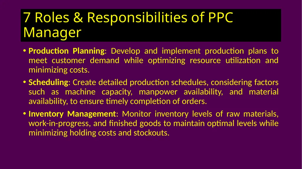 Operations Planning & Control The Most Important - slide 21 of 49