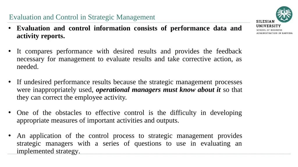 Strategy Control Ing. Šárka Zapletalová, Ph.D. - slide 4 of 28