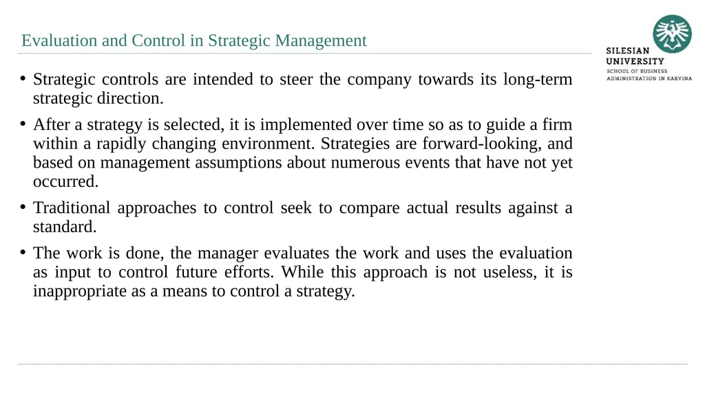 Strategy Control Ing. Šárka Zapletalová, Ph.D. - slide 5 of 28
