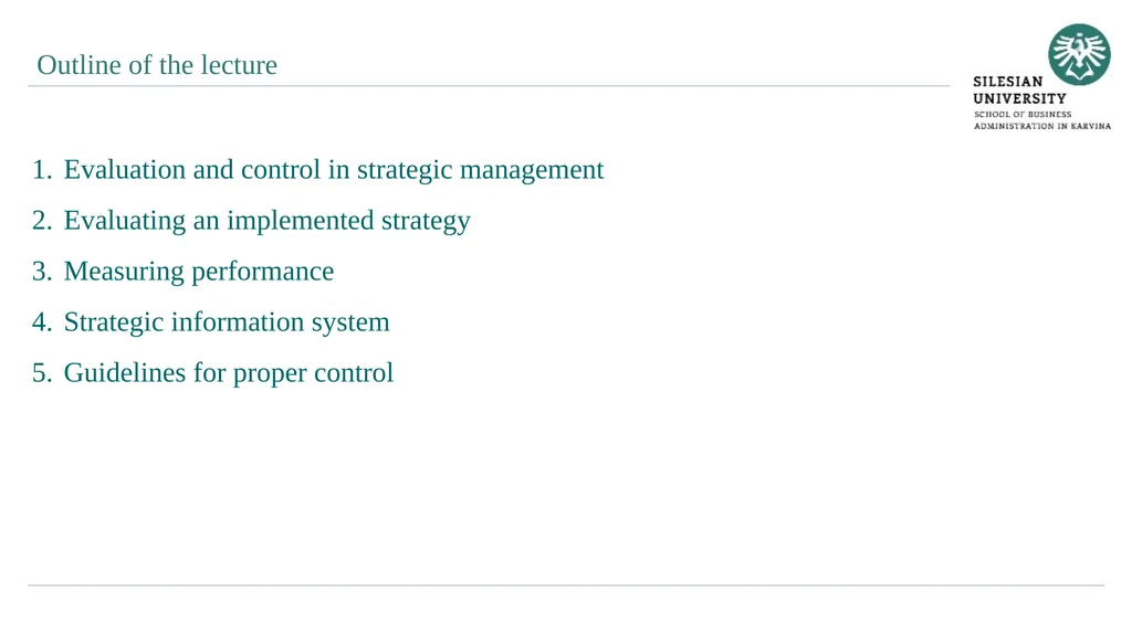 Strategy Control Ing. Šárka Zapletalová, Ph.D. - slide 2 of 28