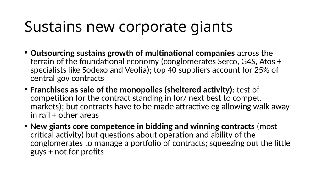 Outsourcing: looting the foundational economy - slide 7 of 19