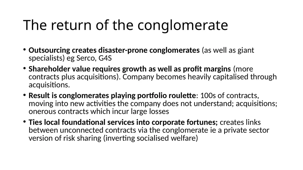 Outsourcing: looting the foundational economy - slide 14 of 19