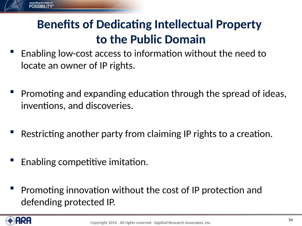 NCHRP 20-89 - Intellectual Property Management - slide 54 of 100
