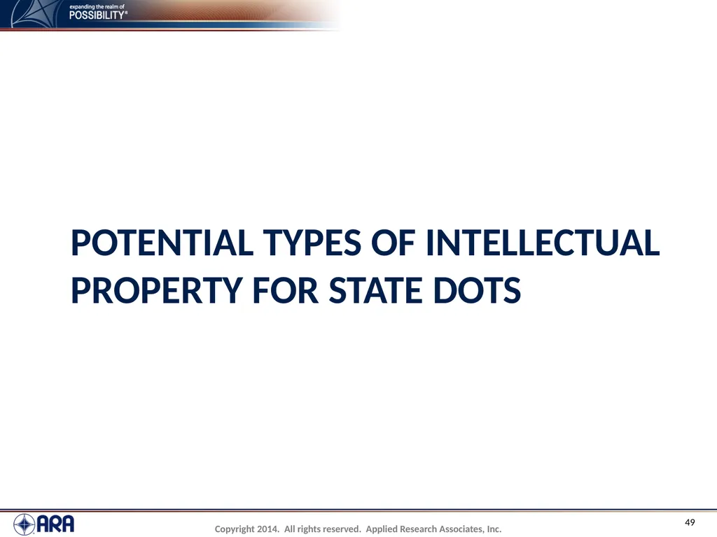 NCHRP 20-89 - Intellectual Property Management - slide 49 of 100
