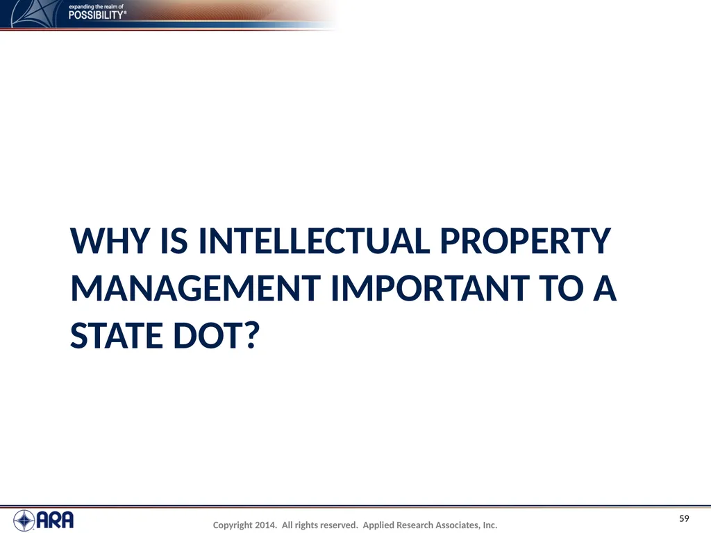 NCHRP 20-89 - Intellectual Property Management - slide 59 of 100