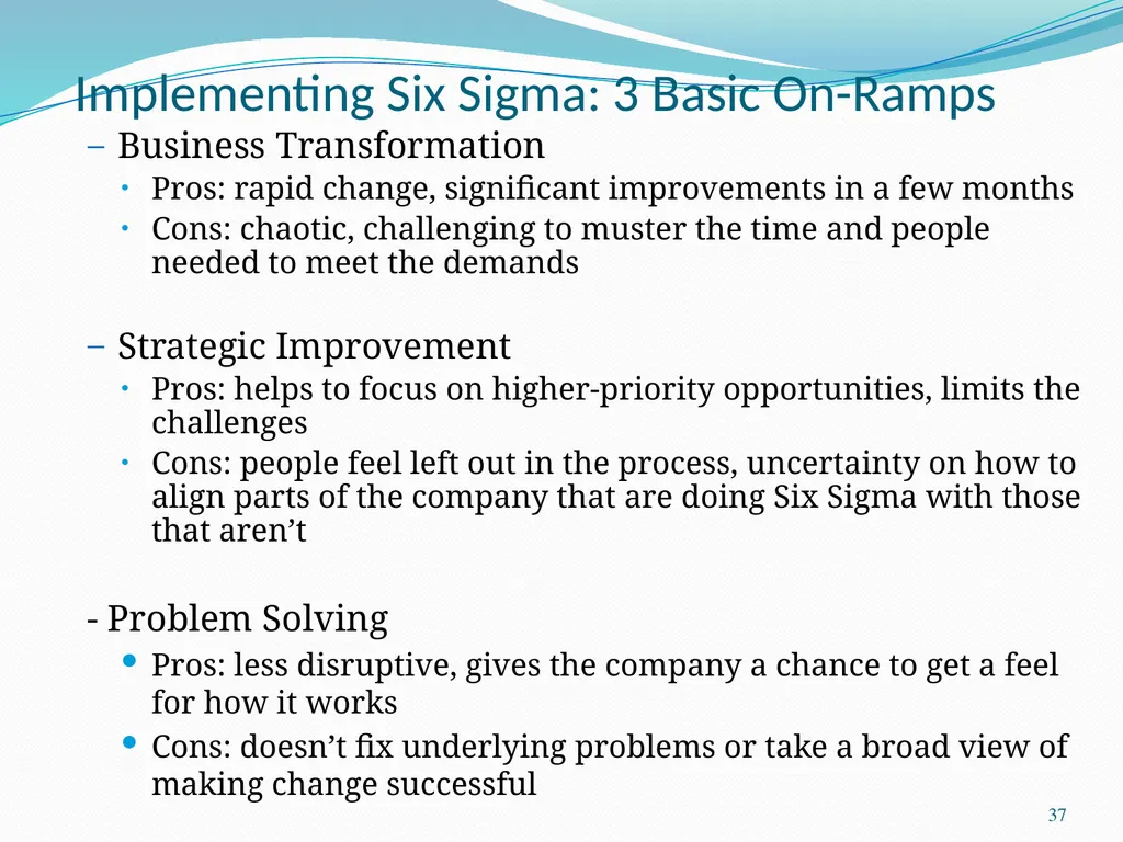 Six Sigma Chad Laux 1 Strategic Model Strategy - slide 37 of 39