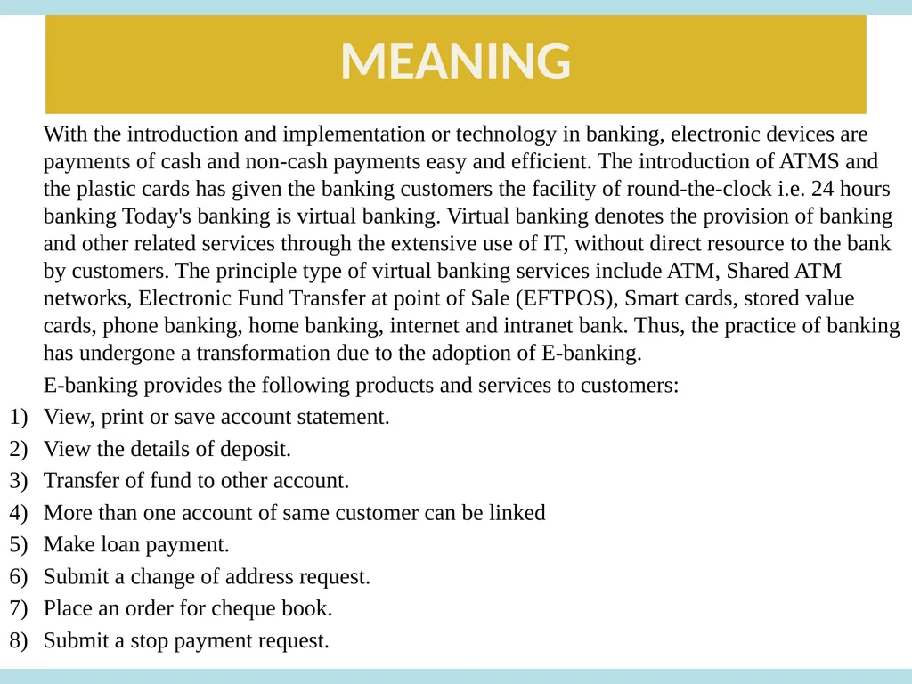 Technology in Banking CHAPTER 6 INTRODUCTION The - slide 3 of 38