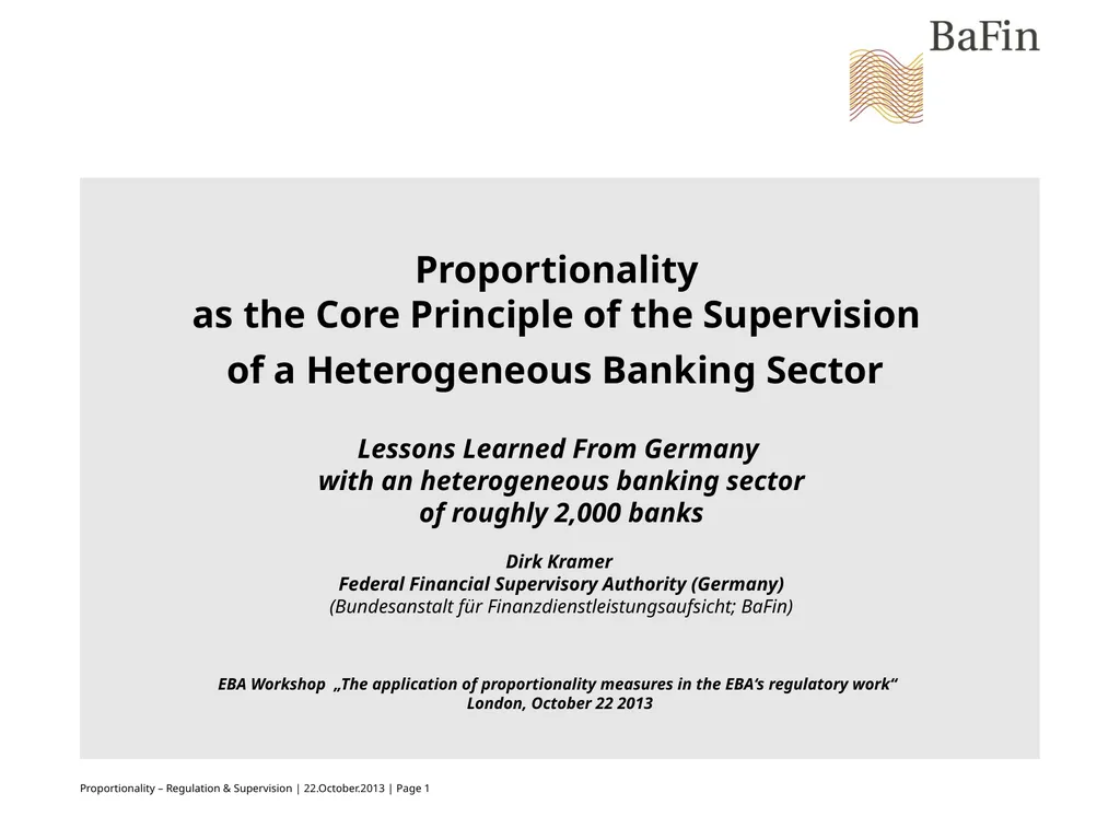 Proportionality as the Core Principle of the - slide 1 of 8