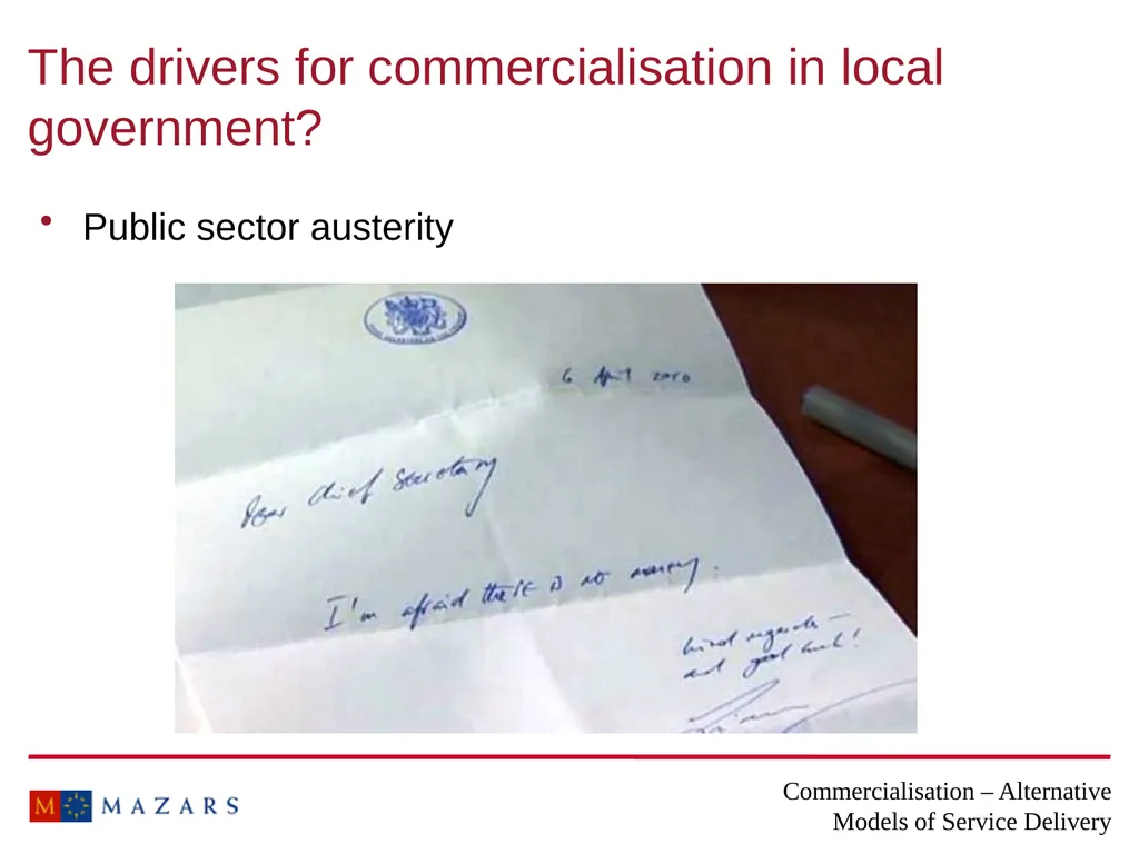 Commercialisation – Alternative Models of Service - slide 7 of 16