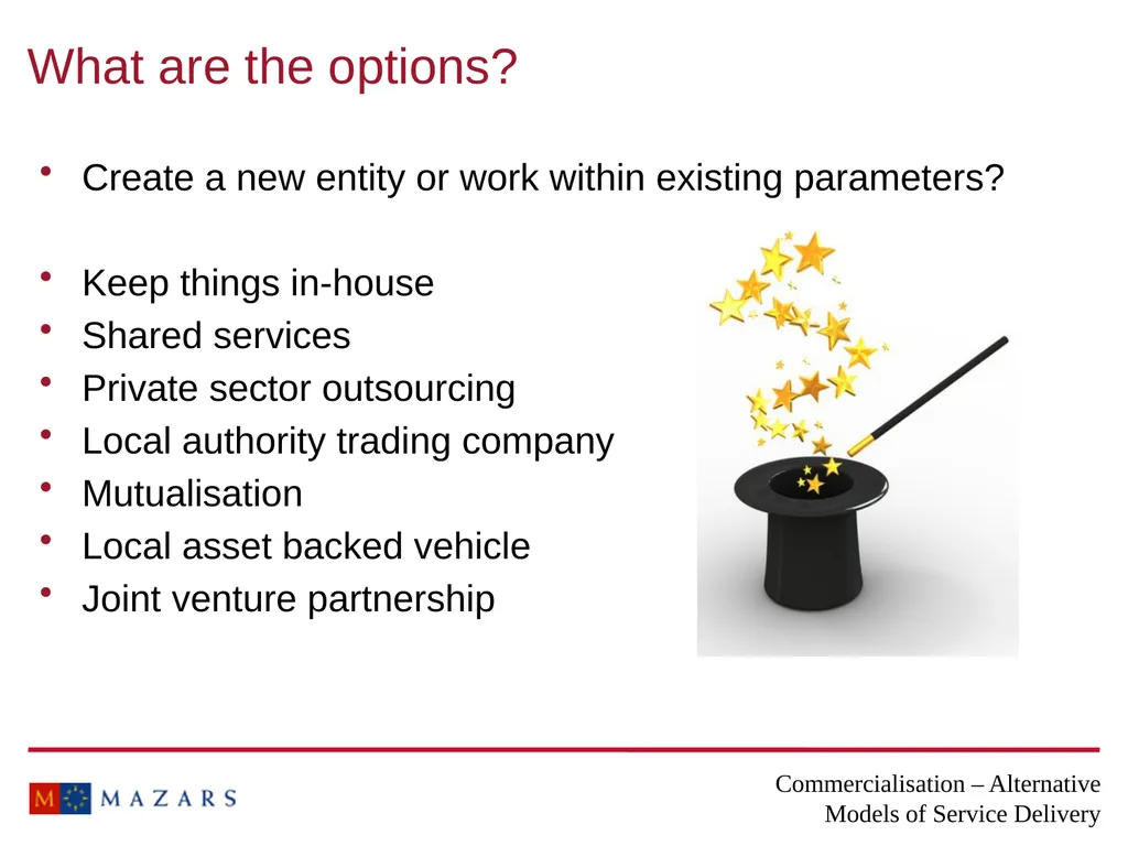 Commercialisation – Alternative Models of Service - slide 11 of 16