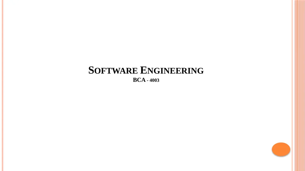 Software Engineering BCA - 4003 Software - slide 1 of 9