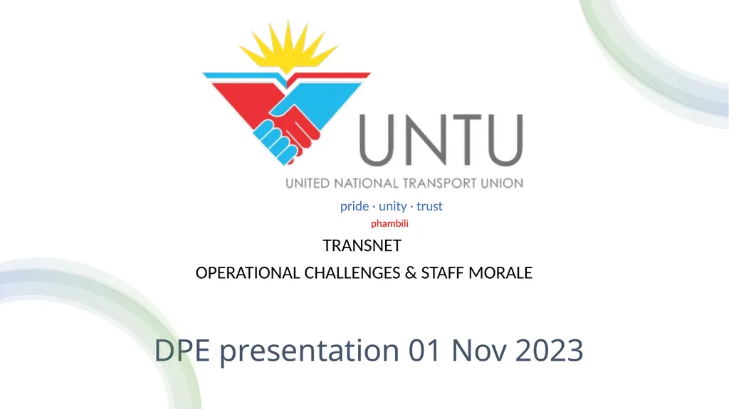 DPE presentation 01 Nov 2023 pride · unity · trust