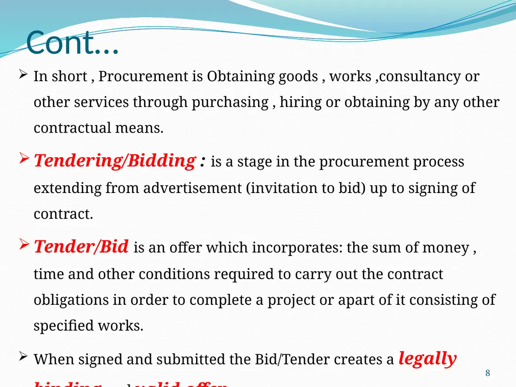 1 COTM 4504: CONTRACT ADMINISTRATION CHAPTER 1 - slide 8 of 55