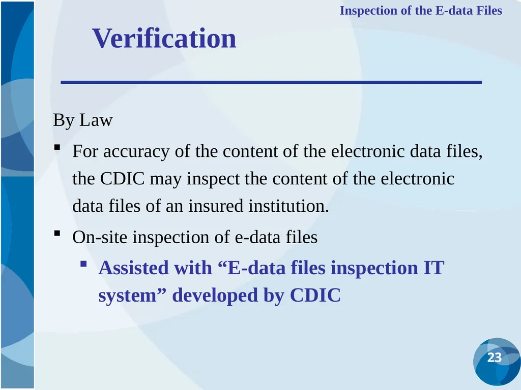CDIC Taiwan’s Solution to Address Poor Data - slide 23 of 40
