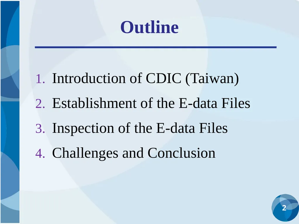 CDIC Taiwan’s Solution to Address Poor Data - slide 2 of 40