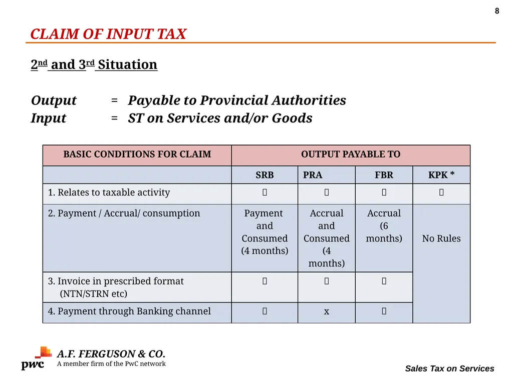 SALES TAX ON SERVICES Presentation By MR. ASIF - slide 8 of 38