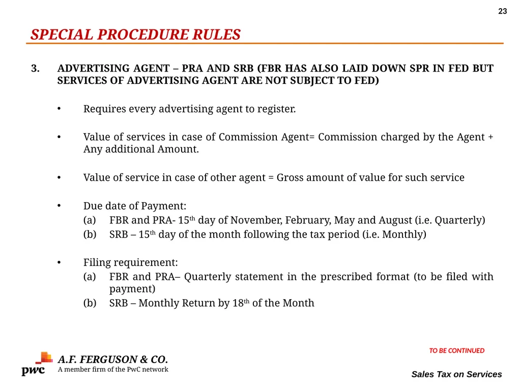 SALES TAX ON SERVICES Presentation By MR. ASIF - slide 23 of 38